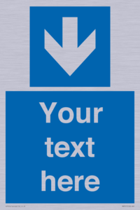 Custom Directional signage blue down arrow 